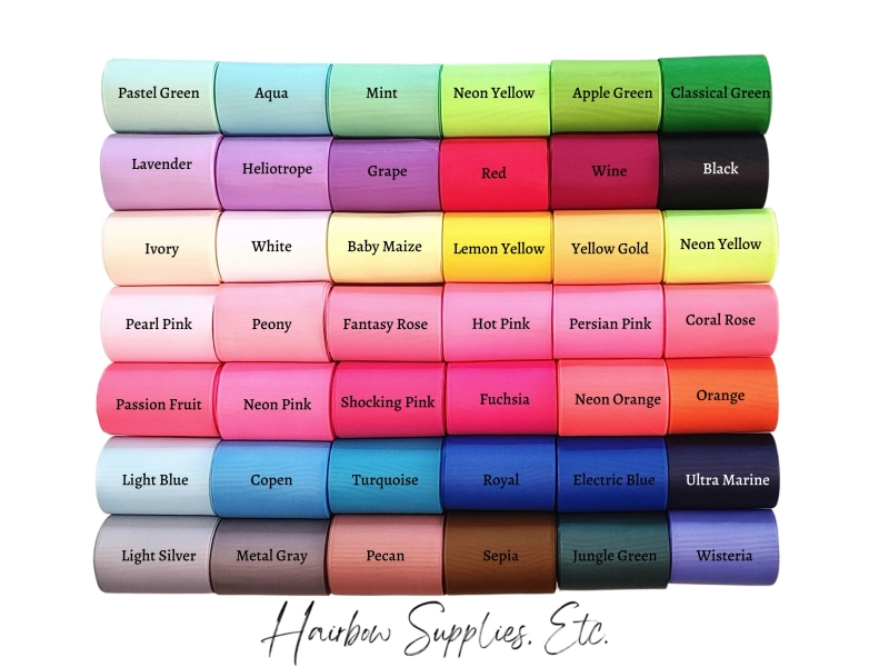 Grosgrain Ribbon by the Yard, Cheer Ribbon for Bows, Wide Ribbon, Solid Grosgrain Ribbon 3 inch Ribbon 5 Yards Hair Bow Supplies, Bow Ribbon