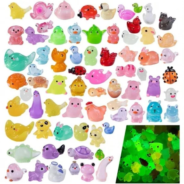 72 Styles Mini Resin Animals 72pcs Variety Tiny Animals Figures Miniature Little Small Figurines Bulk For Micro Fairy Garden Landscape Accessories