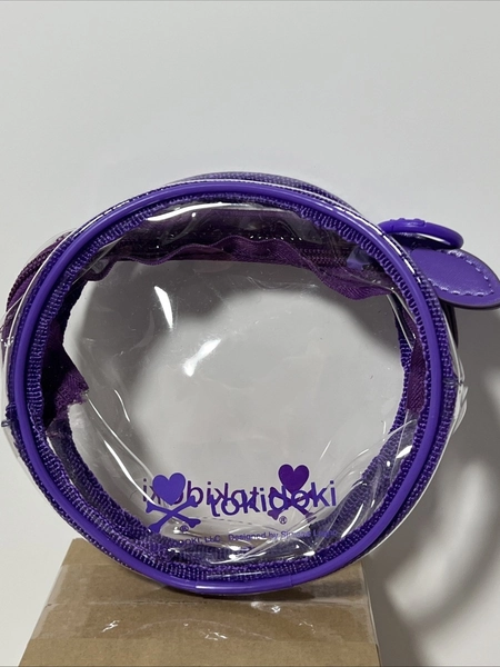 Tokidoki Limitrd Edition Purple Clear Round Plastic Zipper Case New