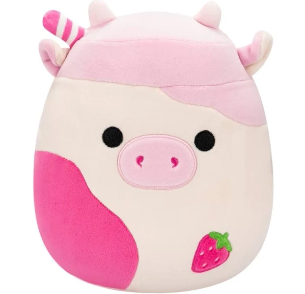 Squishmallows Select Series Caedyn Strawberry Milk Scented Cow Plush