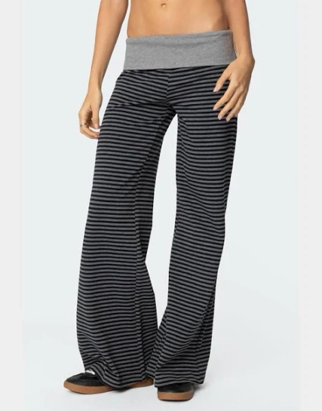 Edikted Women's Meggy Striped Foldover Pants