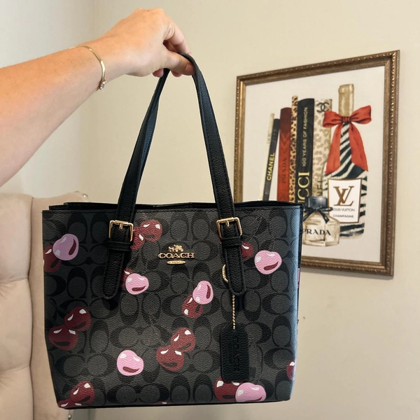 Cherry coach bag mini tote purse 
Coach logo 
Red...