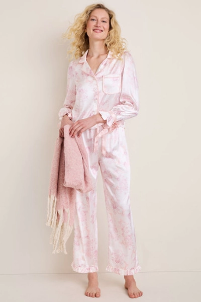 Connie Floral Satin Pajama Set