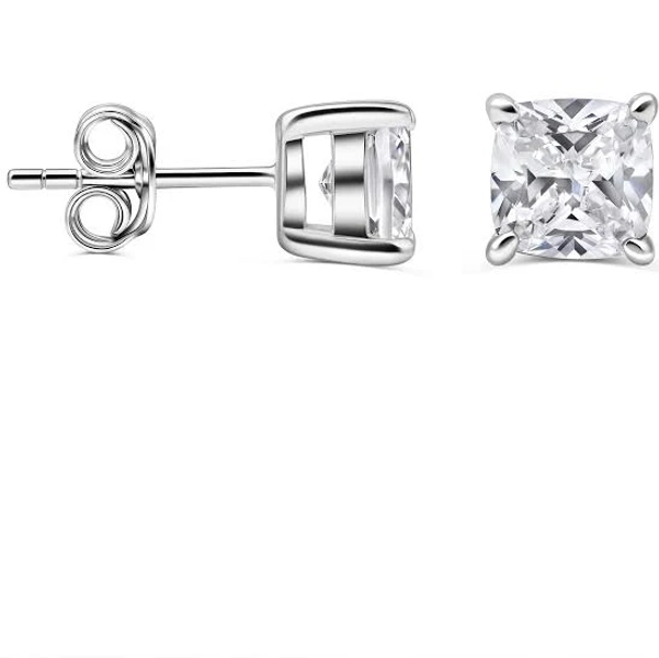 Modern Gents Cushion Cut Mini Stud Earrings