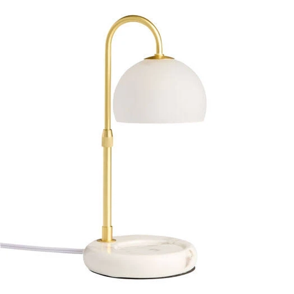 World Market Faux Marble Glass Globe Candle Warmer Lamp with Dimmer