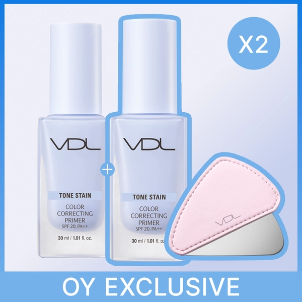 ★Double Pack★ VDL Tone Stain Color Correcting Primer 30ml 03 Serenity x2 + Triangle Spatula | OLIVE YOUNG Global