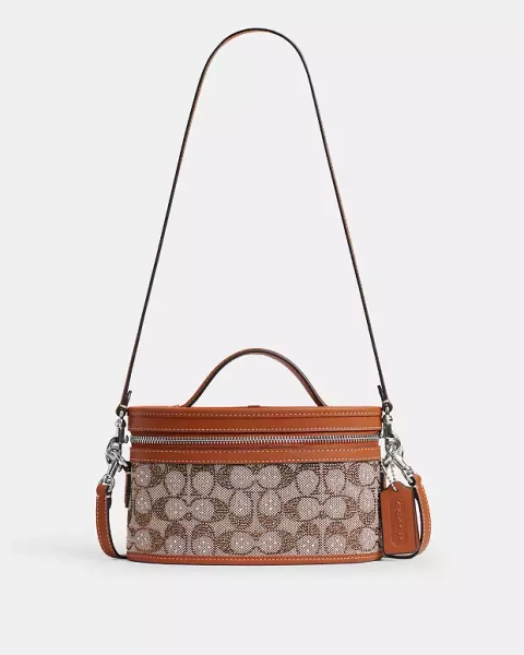 Silver/Burnished Amber Trail Bag In Crystal Signature Jacquard