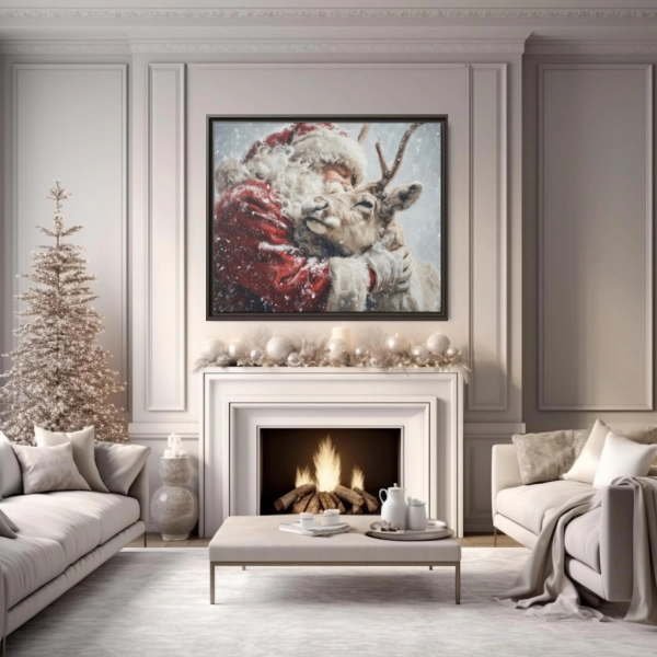 Vintage Santa Canvas Print: Classic Christmas Wall Art