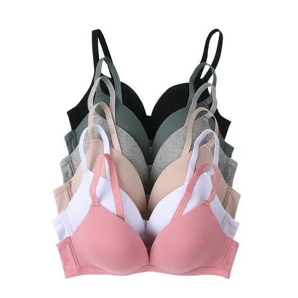 Pink Lover Women's 6-Pack Wire Free Bras