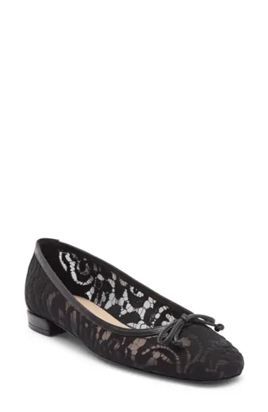 Stuart Weitzman Arabella Lace Ballet Flat in Black at Nordstrom Rack, Size 6.5