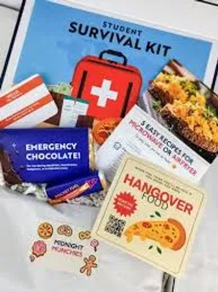 Funny University Survival Kit: Personalized College / University Gift Box