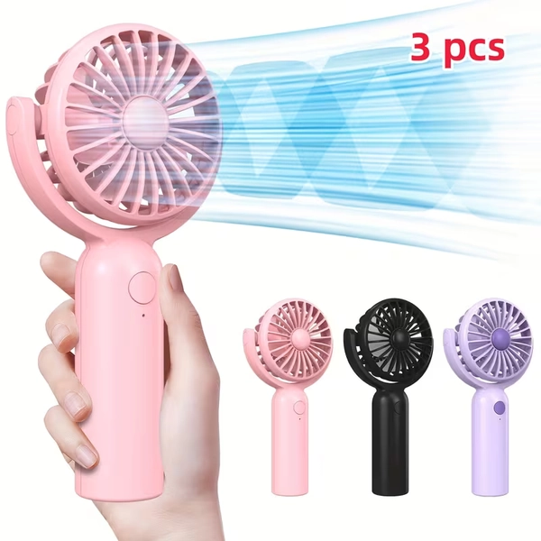 set three compact handheld fans featuring three speed - Temu