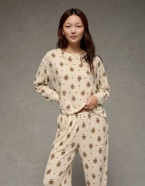AE Luxe Plush Long-Sleeve &amp; Pant PJ Set