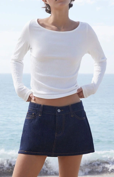 Dark Blue Malia Denim Mini Skirt