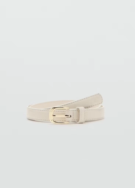 Thin faux crocodile leather belt - Women | MANGO USA