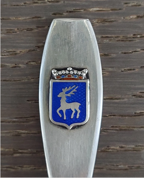 Aland Finland Souvenir Spoon 813 Silver AURAN KULTASEPPA OY Enamel Reindeer