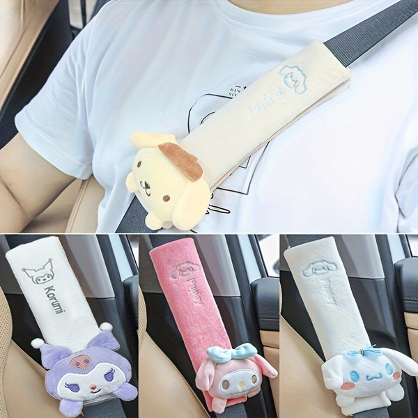 Universal Fit Sanrio Character Seat Belt Pads - Comfortable, Durable, Cute Style for All Seasons