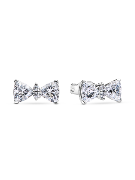 Sparkling Bow Stud Earrings