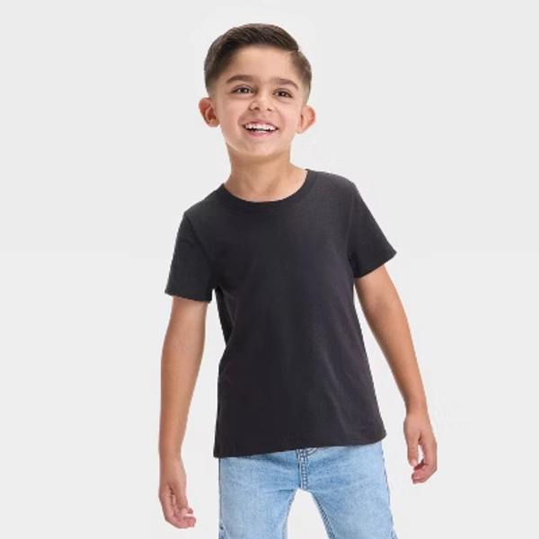 Toddler Boys' Short Sleeve Solid T-Shirt - Cat & Jack™ Black 2T