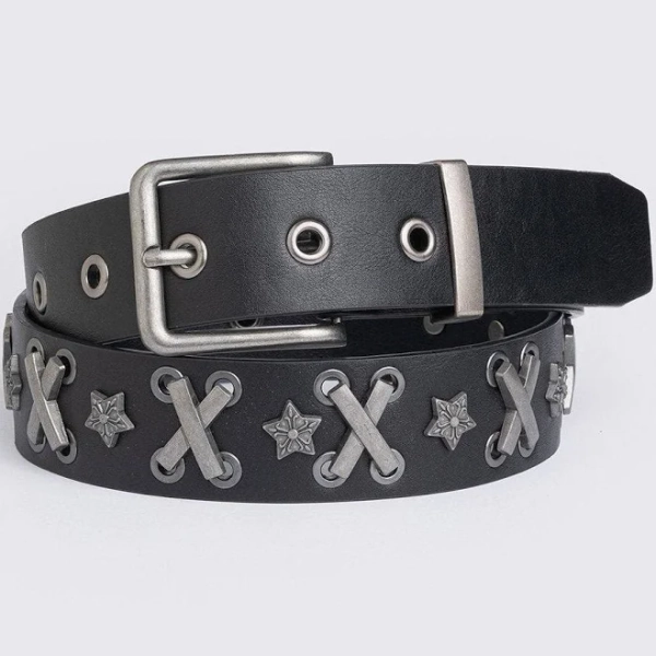 Minga London Faux Leather Lace-Up Belt with Buckle