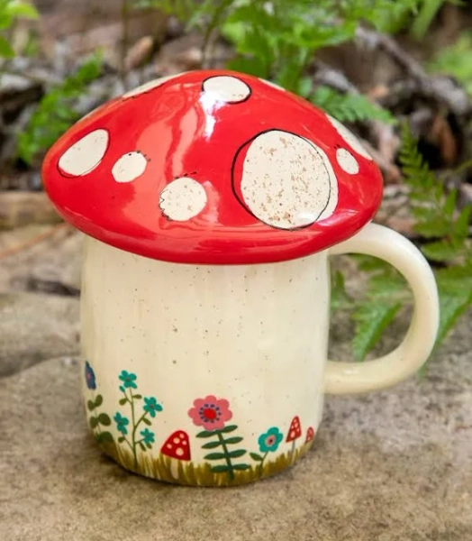 Natural Life Lidded Mushroom Mug