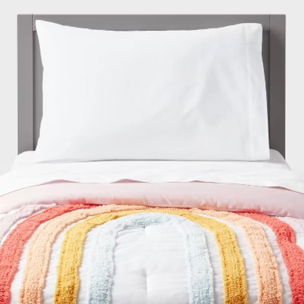 Toddler Rainbow Kids' Comforter - Pillowfort™: Floral Botanical Design, Recycled Polyester, OEKO-TEX Certified