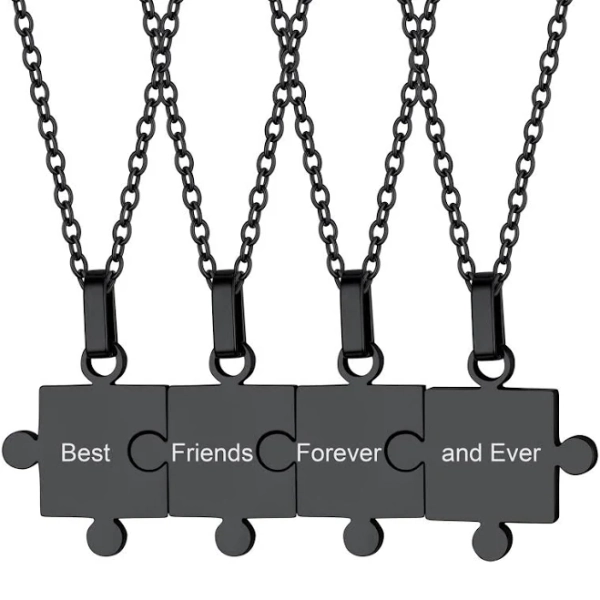 Faithheart Jewelry Custom Puzzle Piece Matching Pendant Necklaces Set for Family Best Friends