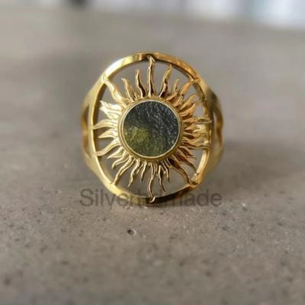 Rough Moldavite Ring, 14K Gold Moldavite Ring, Moldavite , Genuine Moldavite Ring, 925 Silver and Rose Gold, Boho Twig Band, Gift For Her