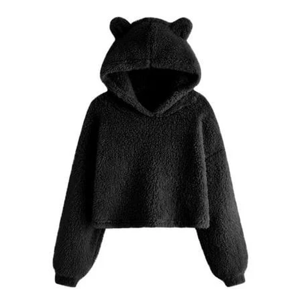 Ylsdy Fashion Hoodies for Teen Girls Sherpa Fleece Hooded Sweatshirts Oversized Long Sleeve Pullover Cute Clothes Tops 7-12 Years Black 10 Years, Kids