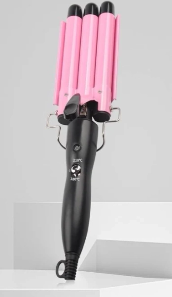 Custom Three Barrel Curling Iron Wand Hair Waver with LCD Temperature Display - W2023