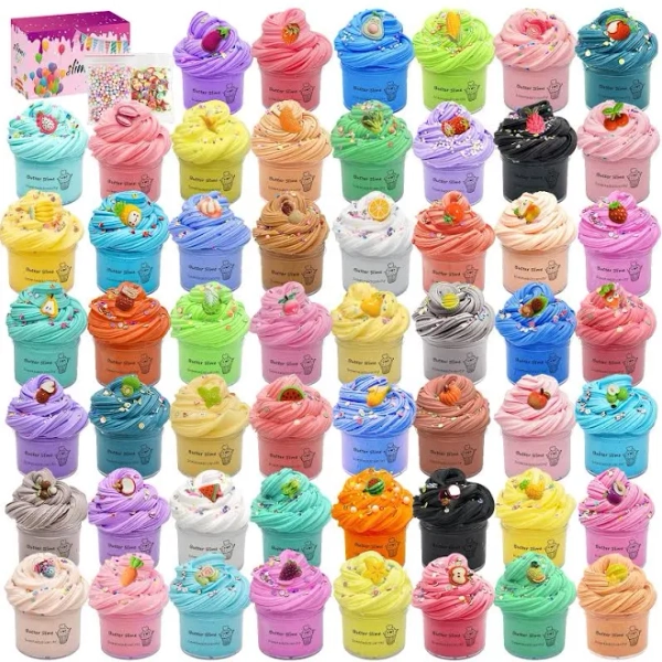 FJAZUFSA 54 Pack Butter Slime Toy kit Super Soft and NonSticky Very Suitable Birthday Gifts for Boys and Gir Party Favors Stress Relief