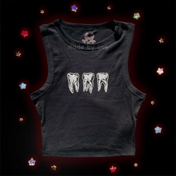 hand-printed black teef tank!