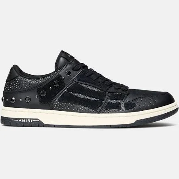Amiri Men's Crystal-Studded Skel Top Low Leather Sneakers