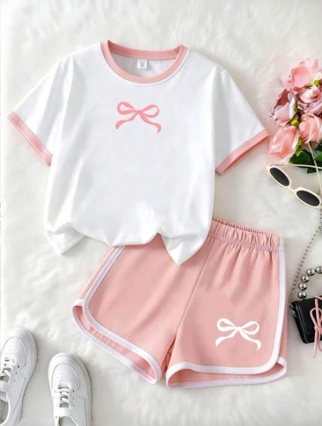 Bow Print Two-Piece Set