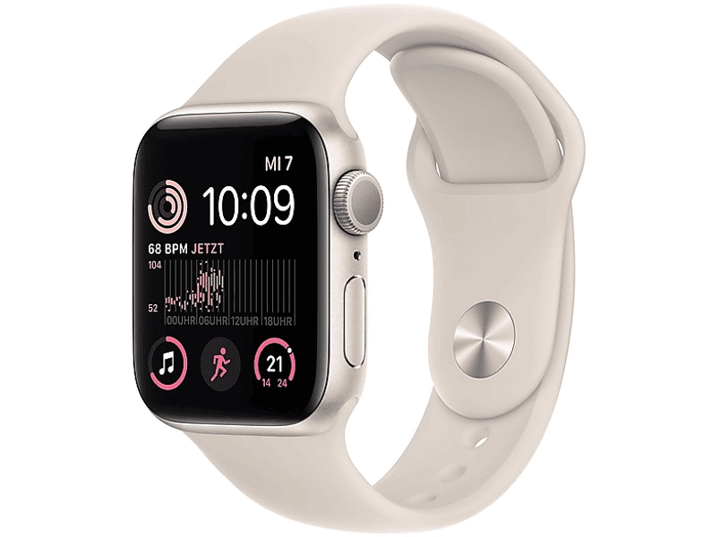 APPLE SE GPS 40 STARL ALU W STARL SPORT REG Smartwatch Aluminium Fluorelastomer, 130 - 200 mm, Polastern