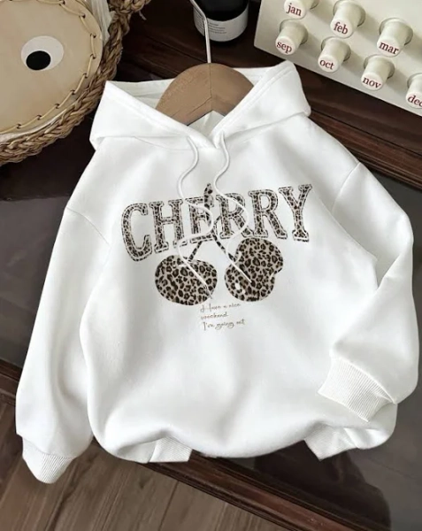 SHEIN Women's Oversized Leopard Cherry Hoodie
