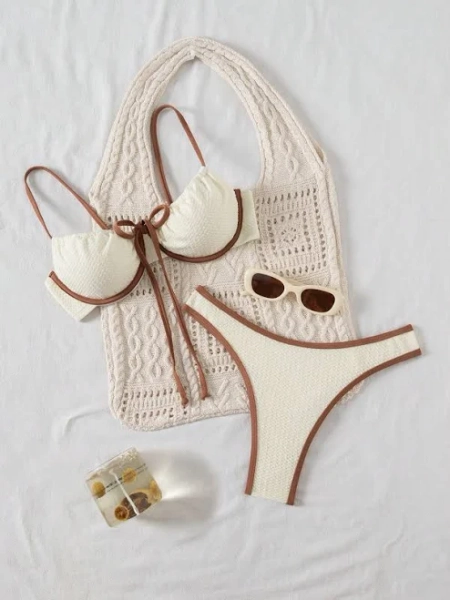 SHEIN Spaghetti Strap High Waist Bikini Set