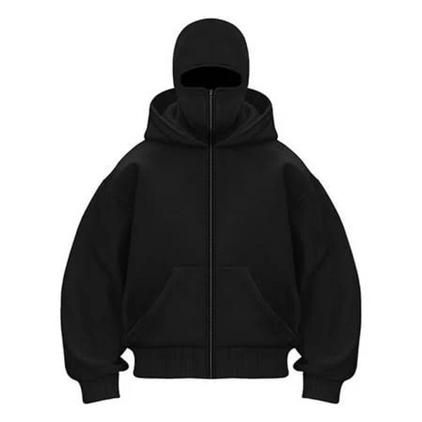 Zhangder Women's Full Zip Balaclava Hoodie with Built-in Face Mask