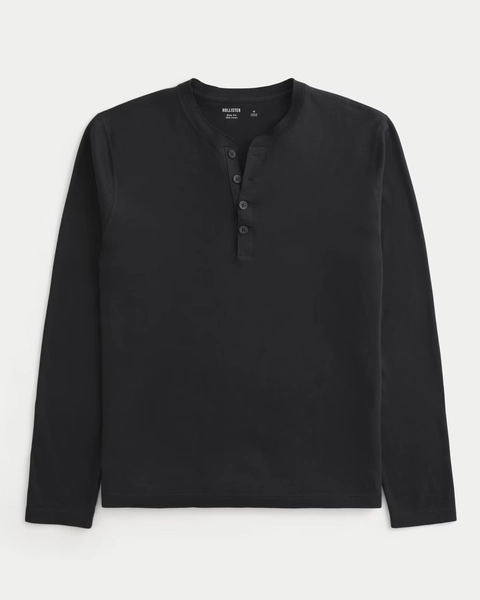 Washed Long-Sleeve Henley