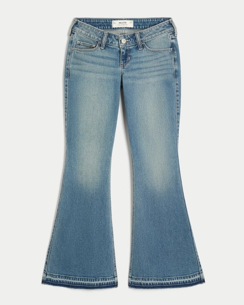 Ultra Low-Rise Medium Wash Flare Jeans