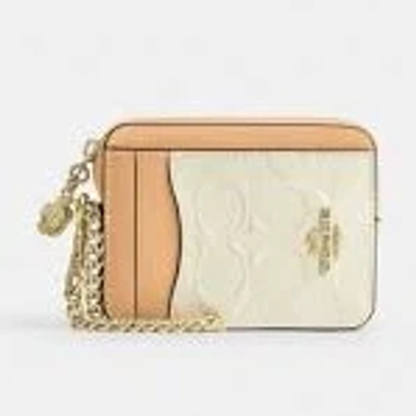 Coach Women's Signature Leather Zip Card Case