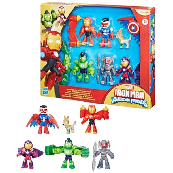 Marvel Iron Man and his Awesome Friends Armored-Up Avengers Pack, Christmas Gifts for Kids