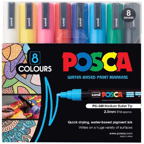 POSCA PC 5M Paint Marker Assorted 8 Pack