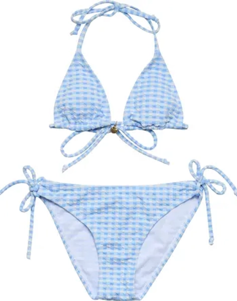 Kids' Seaside Gingham Triangle Two-Piece Swimsuit