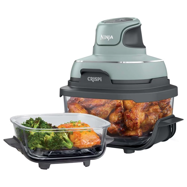 Ninja Crispi 4-In-1 Portable Glass Air Fryer Cooking System in Sage Green