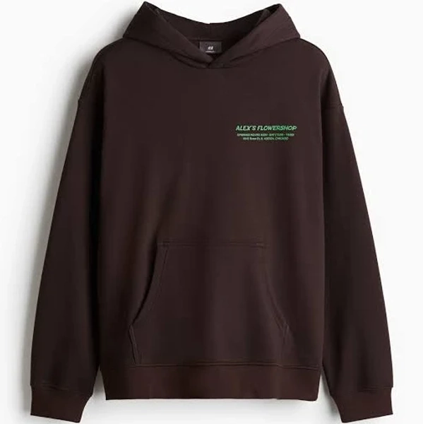 H&M Men's Loose Fit Printed Hoodie