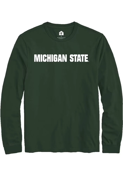 Rally Michigan State Spartans Green Wordmark Long Sleeve T Shirt