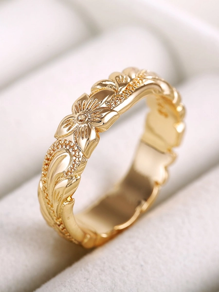 1pc Elegant Flower Design Ring, Suitable For Women, Valentine's Day Gift, Wedding Engagement Anniversary Party Jewelry, Mother's Day Gift