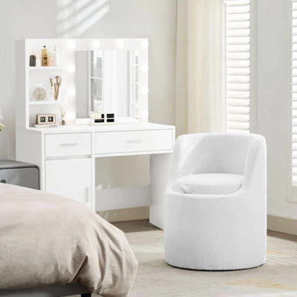 Brayden Studio® Yosef Upholstered Storage Vanity Stool