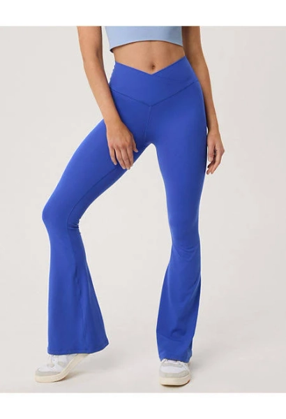 Aerie Real Me High Waisted Crossover Flare Leggings